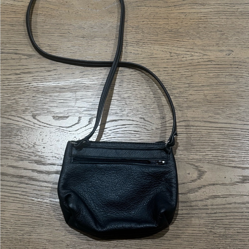 Harley-Davidson Black Leather Mini Crossbody Bag Y2K - Picture 3 of 5